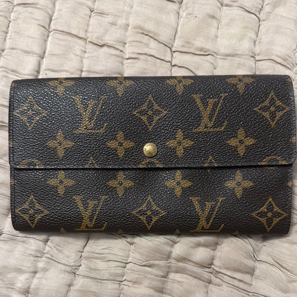 Louis Vuitton Black and Gold Monogram Wallet